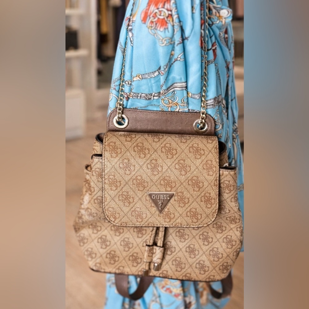 Guess Beige and Brown Women's Backpack - Picture 2 of 8